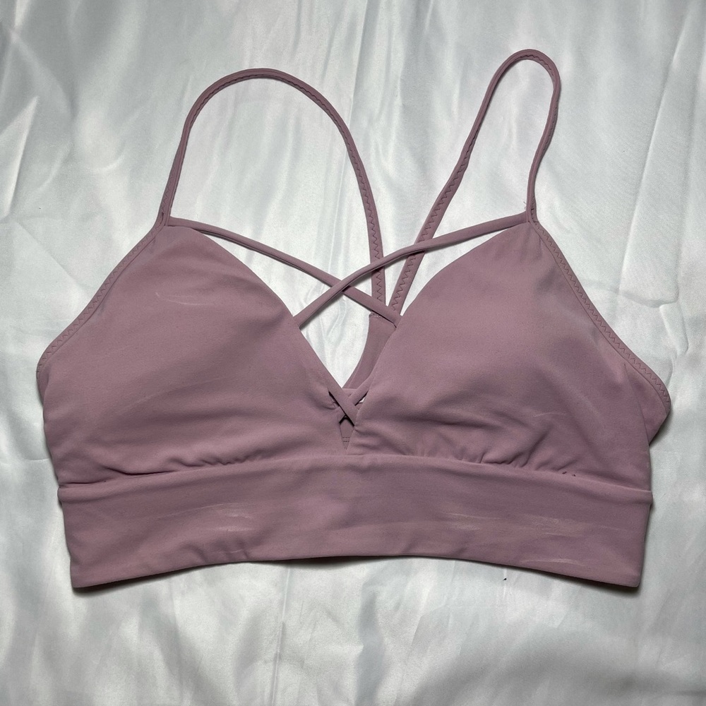 Lululemon Lavender Deep V neck Cross Cross Bra